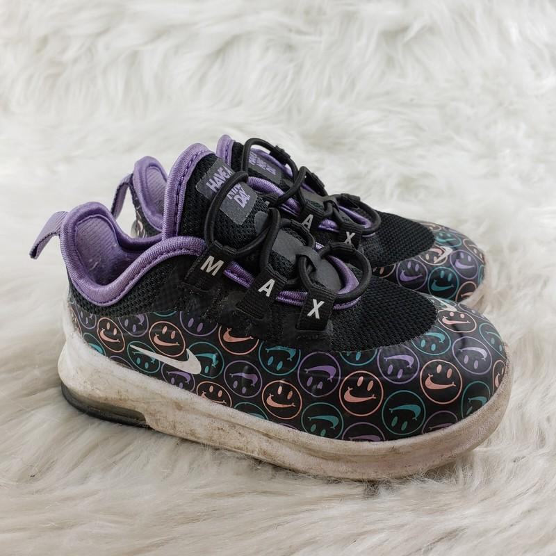 NIKE AV0739-001 Black Purple Easy On Sneakers Little Kids Size US 6C EUR 22