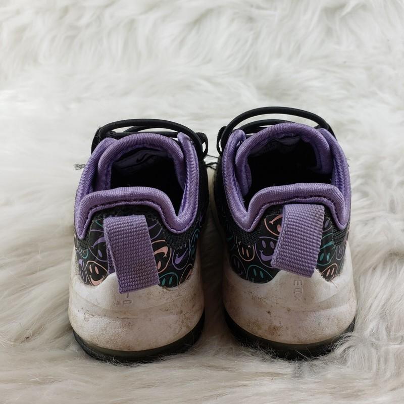 NIKE AV0739-001 Black Purple Easy On Sneakers Little Kids Size US 6C EUR 22