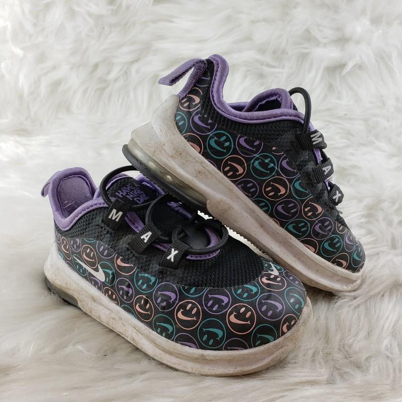 NIKE AV0739-001 Black Purple Easy On Sneakers Little Kids Size US 6C EUR 22