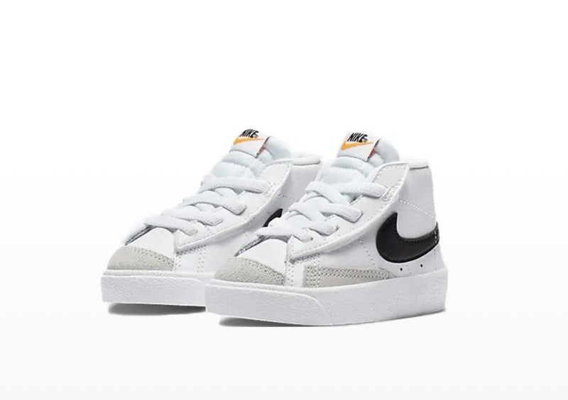 Nike Baby Boy's Blazer Mid '77 Athletic Shoes White Black Team Orange DA4088-100