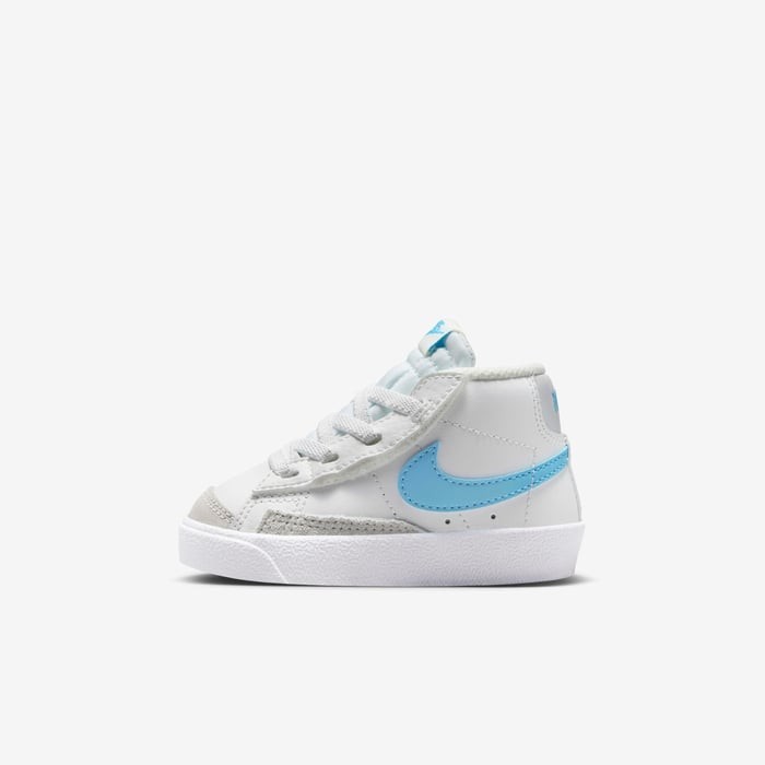 Nike Blazer Mid '77 DA4088-114 Sneakers Toddlers White Blue Leather Casual Shoes