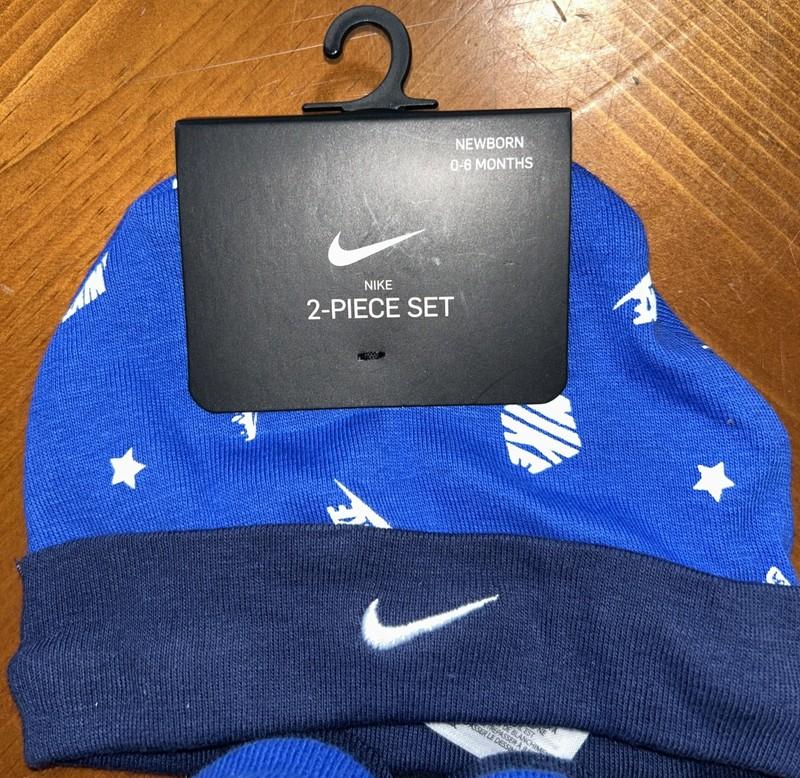 Nike Booties Crib Hat And Booties Newborn 0/6 Months Blue