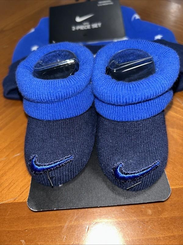 Nike Booties Crib Hat And Booties Newborn 0/6 Months Blue