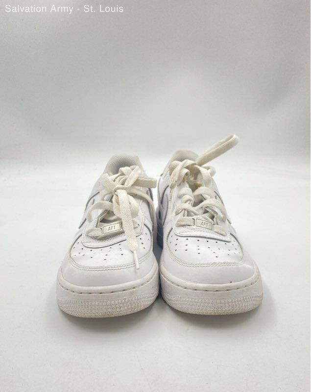 Nike Boys Air Force 1 White Leather Low Top Lace-Up Sneaker Shoes Size 4Y