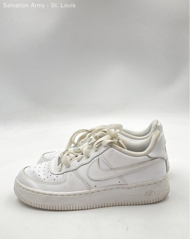 Nike Boys Air Force 1 White Leather Low Top Lace-Up Sneaker Shoes Size 4Y