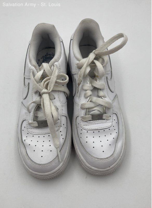 Nike Boys Air Force 1 White Leather Low Top Lace-Up Sneaker Shoes Size 4Y