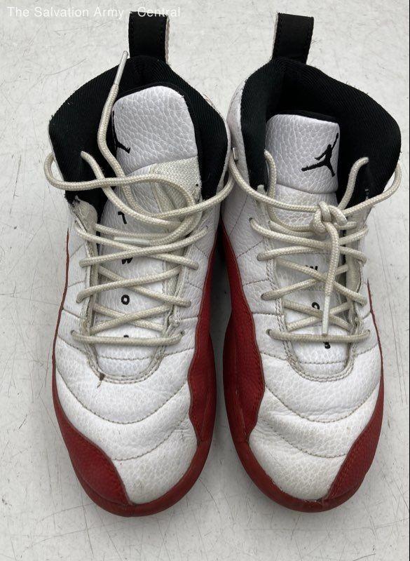 Nike Boys Air Jordan 12 Retro PS 151186-116 Cherry Red White Sneakers Size 3Y