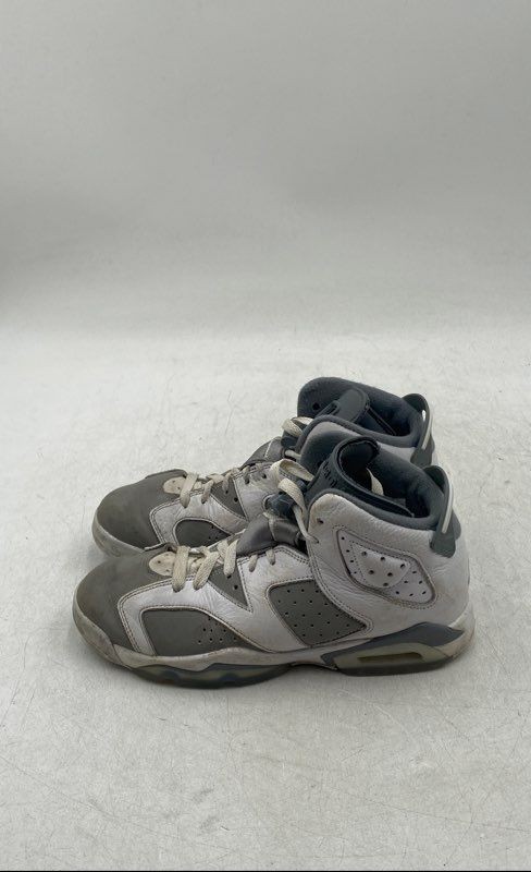 Nike Boys Air Jordan 6 Retro 384665-100 Gray Lace-Up Sneakers Shoes Size 6Y