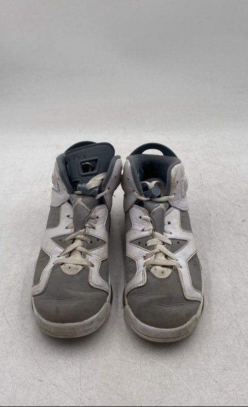 Nike Boys Air Jordan 6 Retro 384665-100 Gray Lace-Up Sneakers Shoes Size 6Y