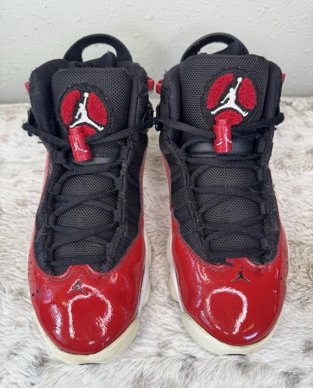 Nike Boys Air Jordan 6 Rings 323419-060 Red Basketball Shoes Sneakers Size 5Y