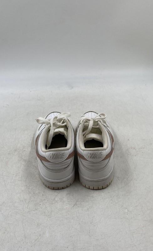 Nike Boys Dunk Low DH9769 White Tan Leather Lace-Up Sneakers Shoes Size 4Y