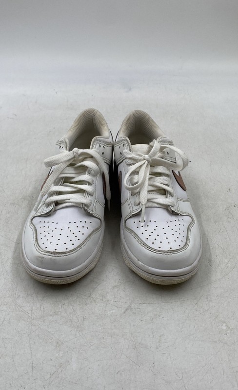 Nike Boys Dunk Low DH9769 White Tan Leather Lace-Up Sneakers Shoes Size 4Y