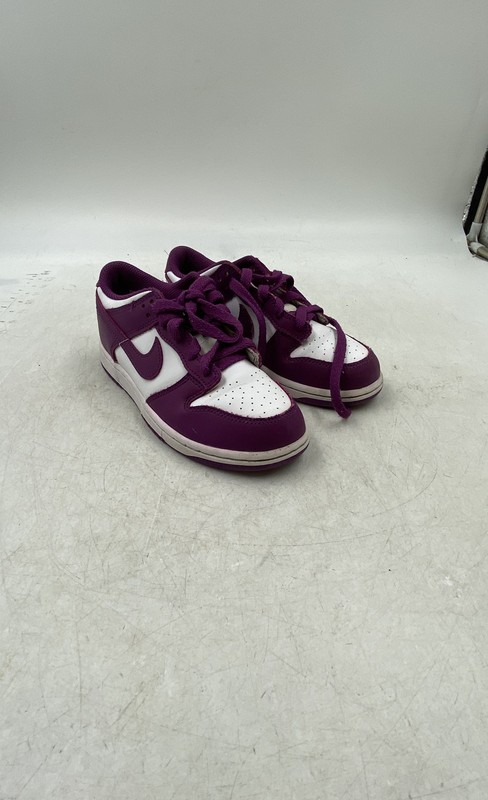 Nike Boys Dunk Low FB9108-110 Purple White Leather Sneaker Shoes Size 1.5Y