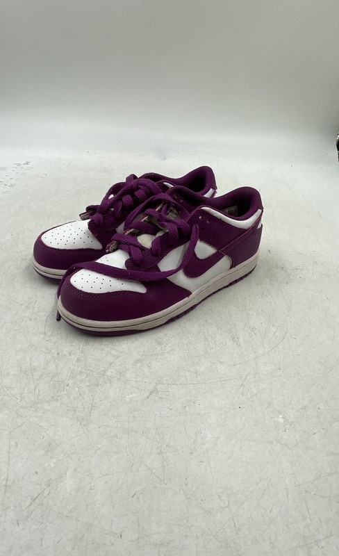 Nike Boys Dunk Low FB9108-110 Purple White Leather Sneaker Shoes Size 1.5Y