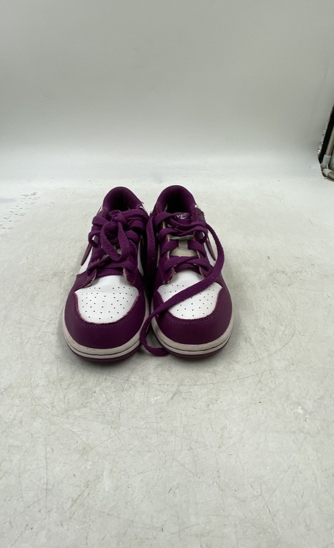 Nike Boys Dunk Low FB9108-110 Purple White Leather Sneaker Shoes Size 1.5Y