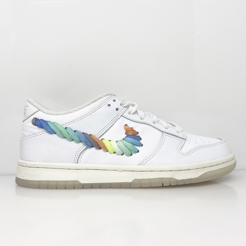 Nike Boys Dunk Low SE FN4861-100 White Casual Shoes Sneakers Size 5.5Y