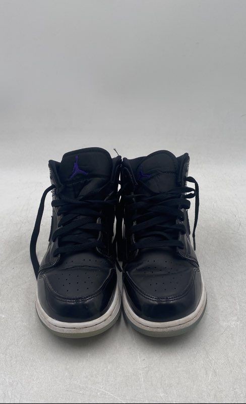 Nike Boys Jordan 1 Mid SE DV1337-004 Black Lace-Up Sneaker Shoes Size 7Y