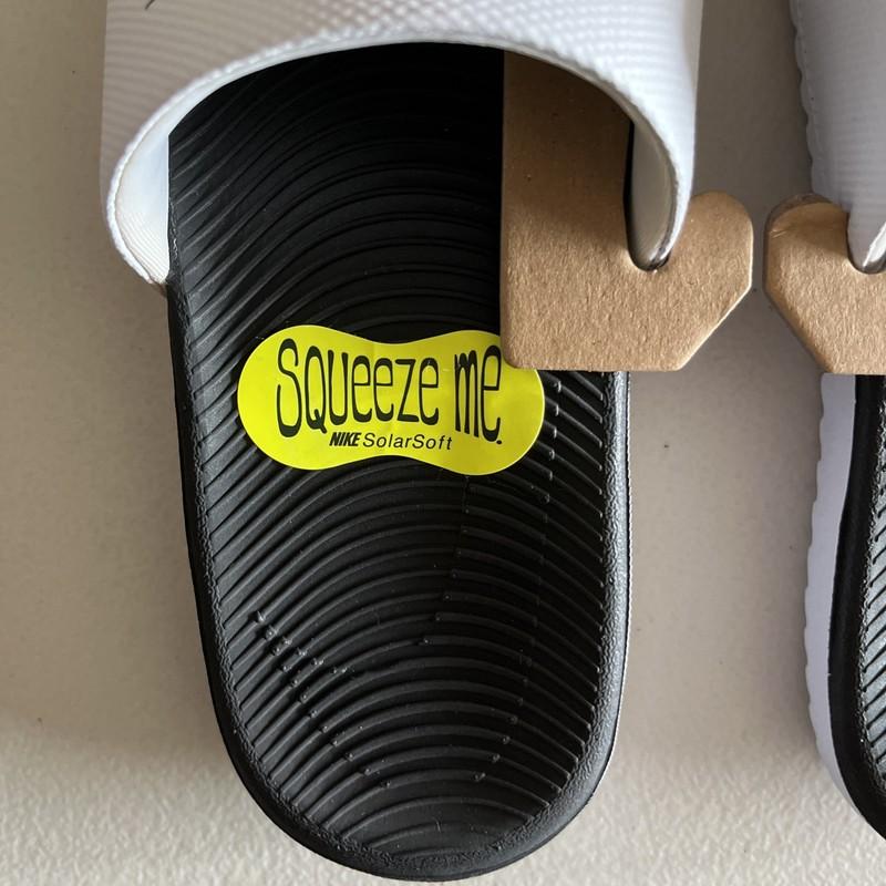 Nike Boys Kawa Slide (GS/PS) Sandal White/Black Boy's Size 3Y