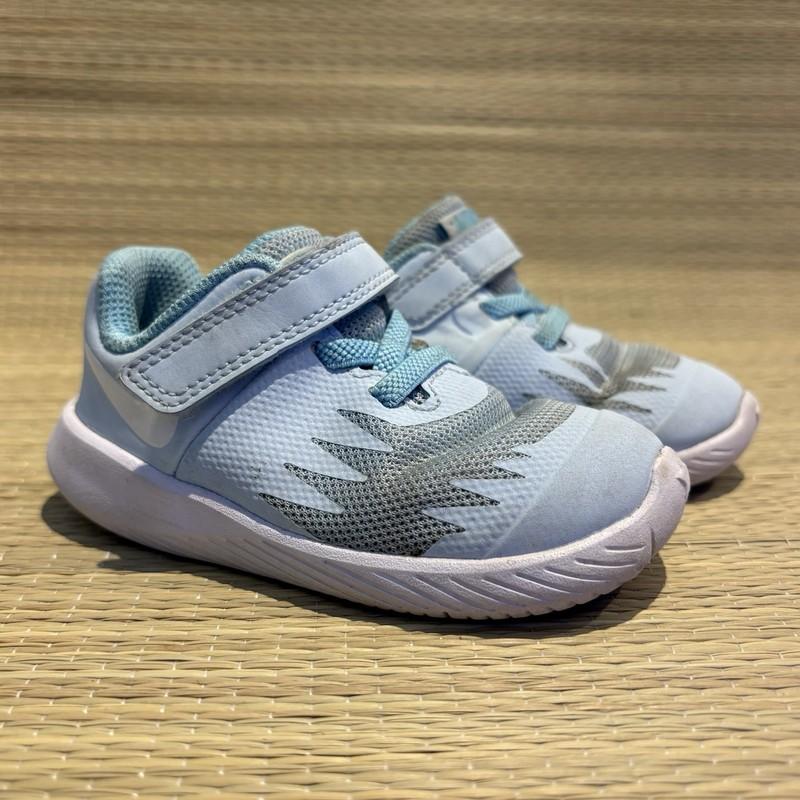 Nike C6 Light Blue Silver Star Runner Toddler Size 6 Baby Boy Girl