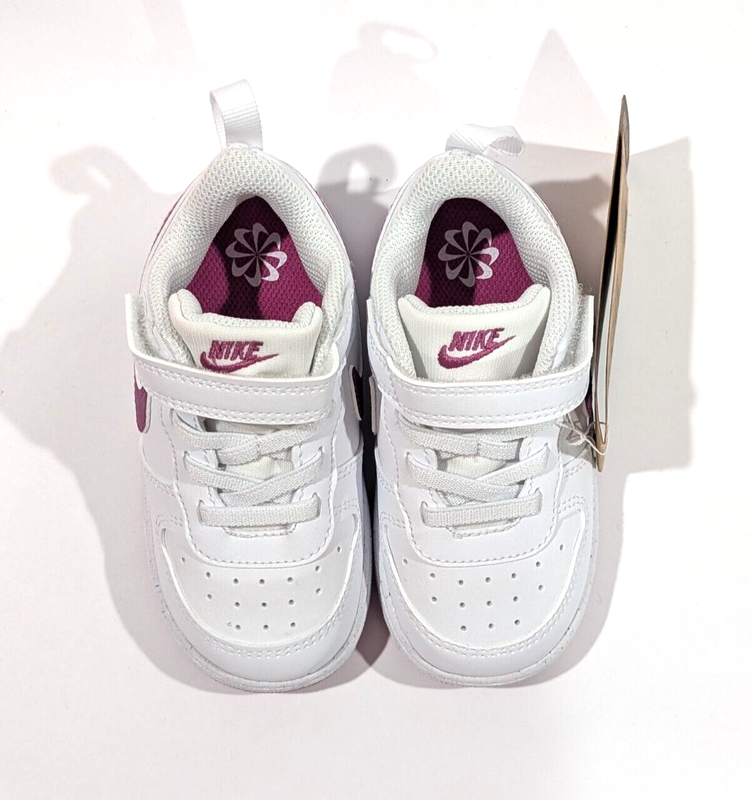 Nike Court Borough Low Recraft (TD) White/Fuchsia Toddler Girl's Sneaker-Asst Sz