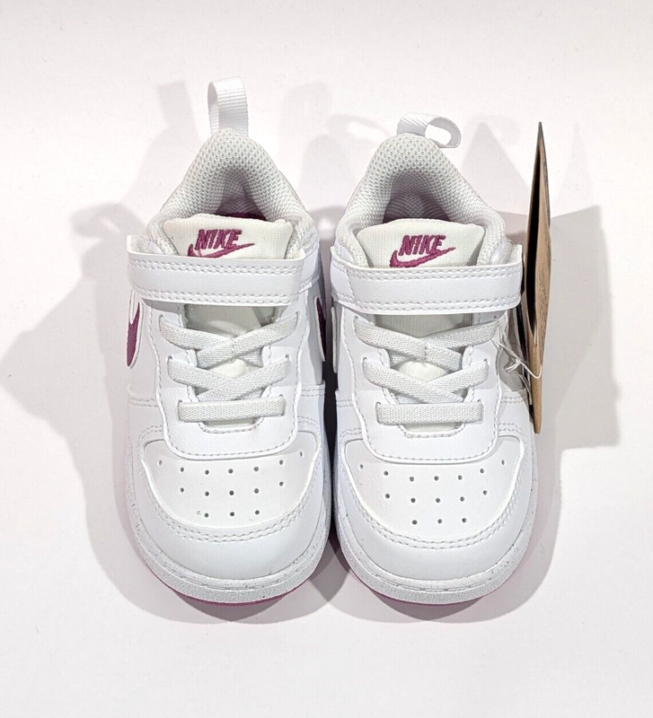 Nike Court Borough Low Recraft (TD) White/Fuchsia Toddler Girl's Sneaker-Asst Sz
