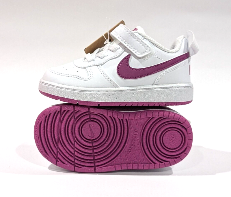 Nike Court Borough Low Recraft (TD) White/Fuchsia Toddler Girl's Sneaker-Asst Sz