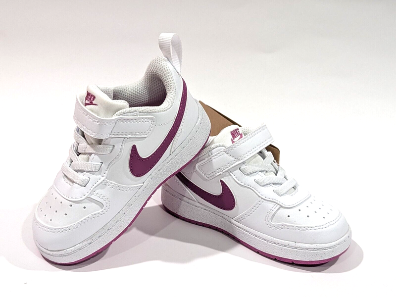 Nike Court Borough Low Recraft (TD) White/Fuchsia Toddler Girl's Sneaker-Asst Sz