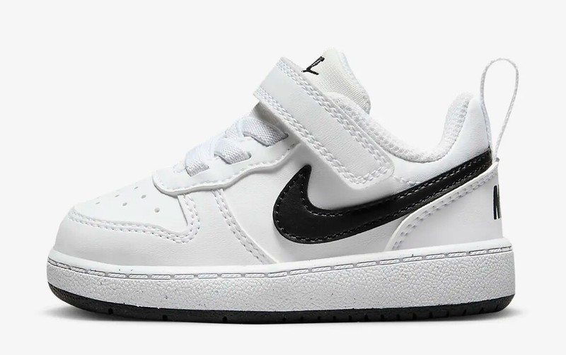 Nike Court Borough Low Recraft White Black TD DV5458-104 Toddler Kids' Sz 4C-10C