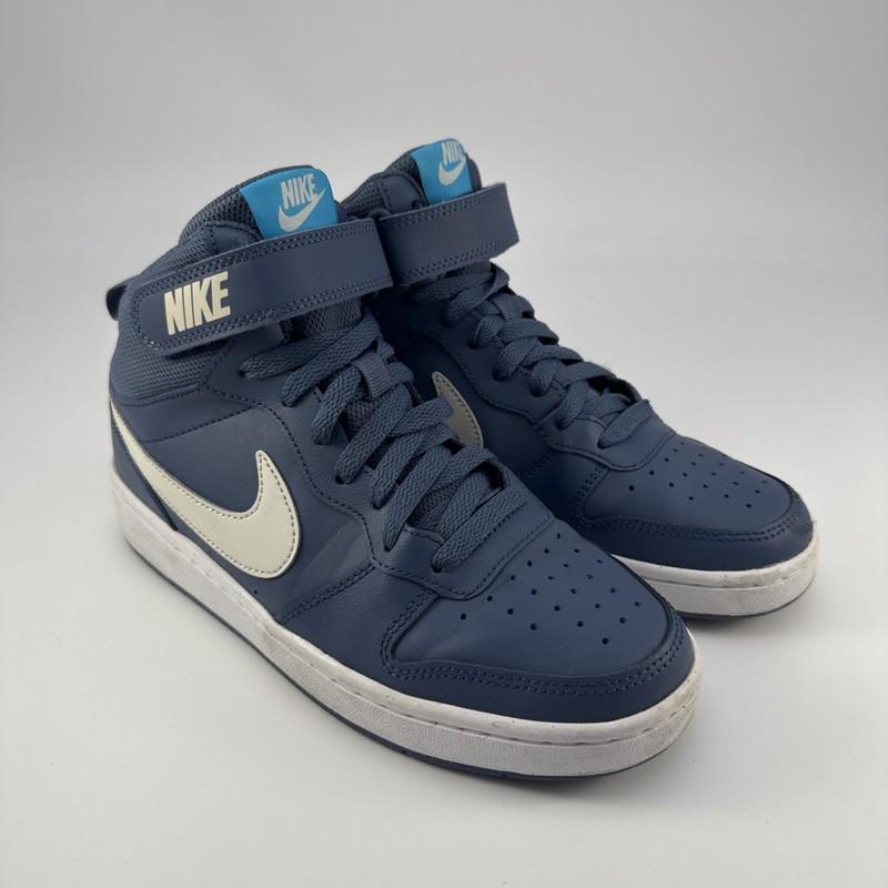 NIKE Court Borough Mid 2 Shoes 'Diffused Blue' YOUTH Size 6Y Leather Sneakers