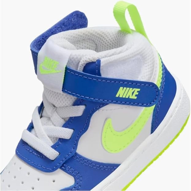 Nike Court Borough Mid 2 Shoes Youth Size 10C White Blue Basketball HJ9281-488