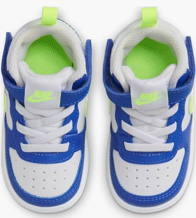 Nike Court Borough Mid 2 Shoes Youth Size 10C White Blue Basketball HJ9281-488