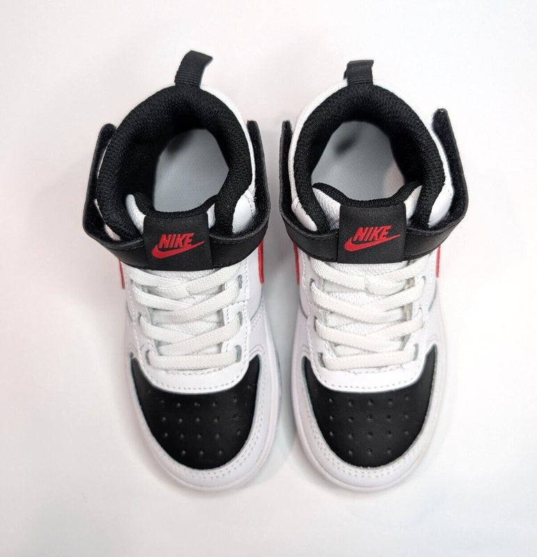 Nike Court Borough Mid 2 (TDV) White/Red/Blk Toddler Boy's Sneakers-Sz 9/10C NWB