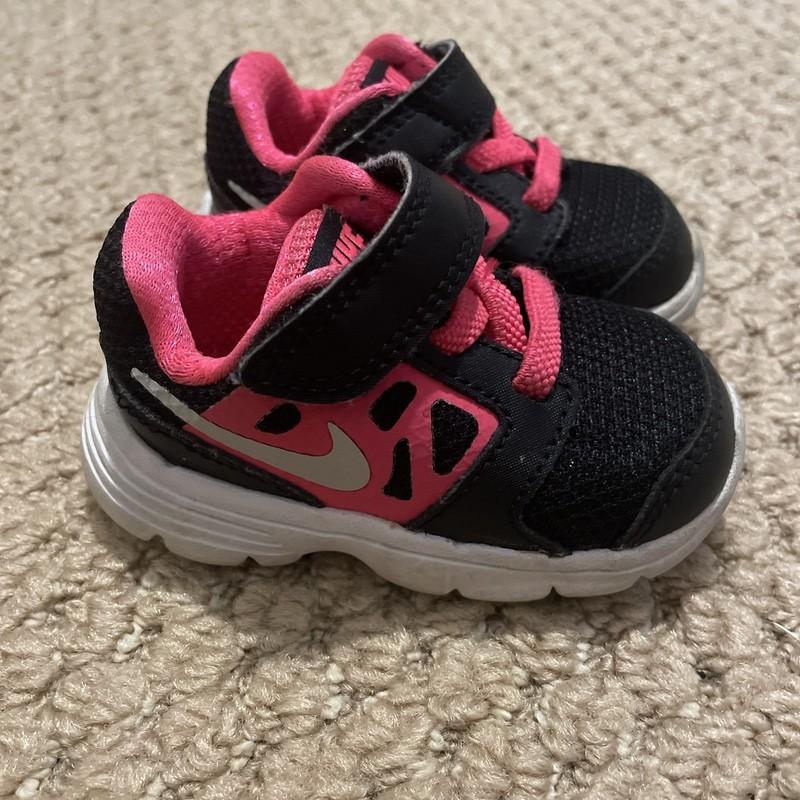 Nike Downshifter Girls Baby Shoes Size 3C Black Pink Sneakers 685164-001