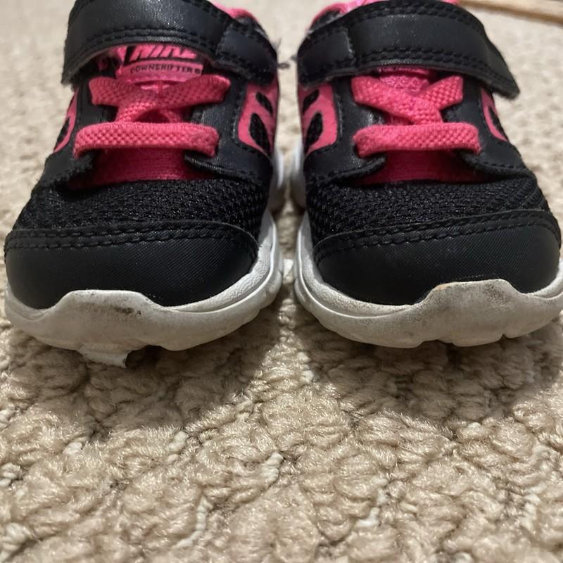 Nike Downshifter Girls Baby Shoes Size 3C Black Pink Sneakers 685164-001