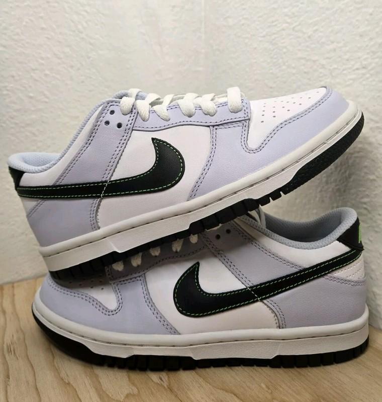 NIKE DUNK LOW (GS) Grey Green Strike Youth Shoes Sneakers FB9109-107. #71
