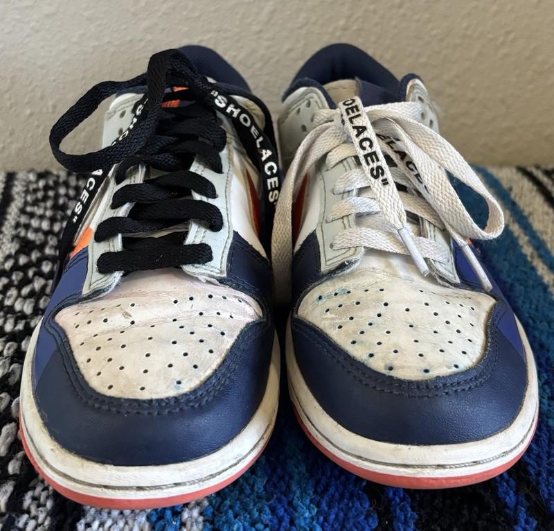 Nike Dunk Low Size 3.5 Y Blue/white/orange