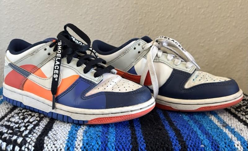 Nike Dunk Low Size 3.5 Y Blue/white/orange