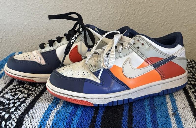 Nike Dunk Low Size 3.5 Y Blue/white/orange