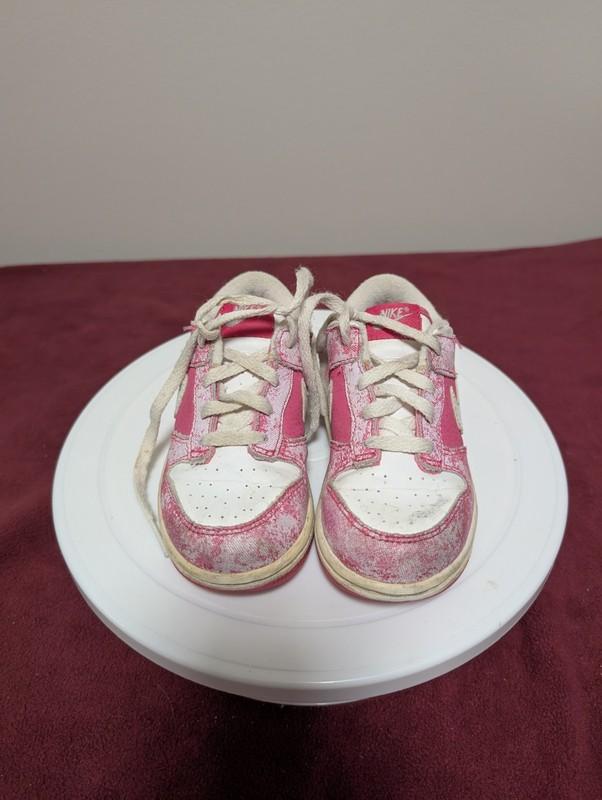 Nike Dunk Low Toddler Shoes Pink/White - Size 9C