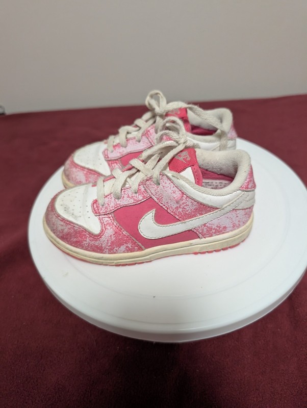 Nike Dunk Low Toddler Shoes Pink/White - Size 9C