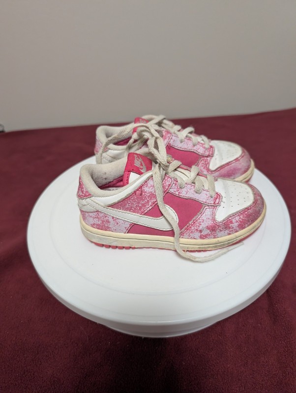 Nike Dunk Low Toddler Shoes Pink/White - Size 9C