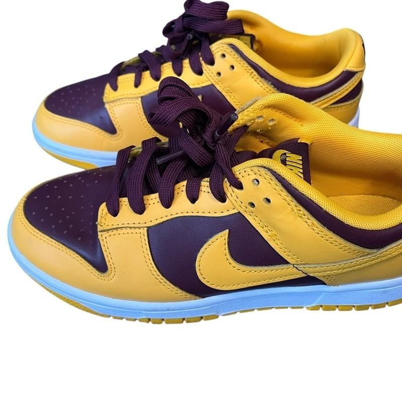 Nike Dunks- Yellow And Purple Athletic Shoes With Classic Silhouette Go Devils