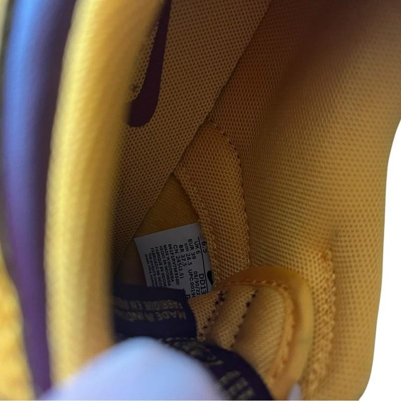 Nike Dunks- Yellow And Purple Athletic Shoes With Classic Silhouette Go Devils