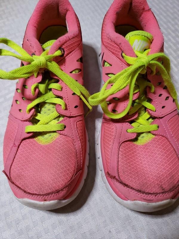 NIKE Flex 2013 Run Girls Pink Yellow Athletic Shoes 579971-602 Sz 4.5Y EUR 36.5