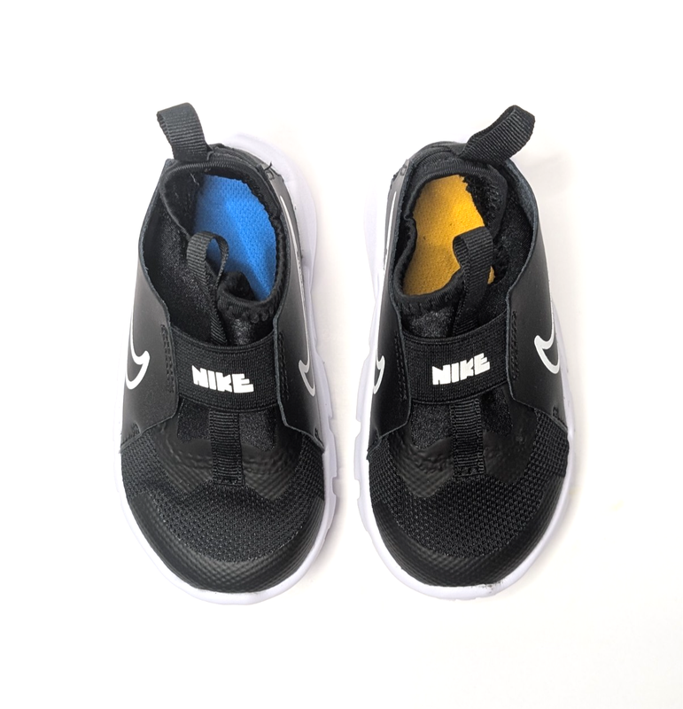 Nike Flex Runner 2 TDV Toddler Slip On Shoes Size 11C Black White DJ6039-002