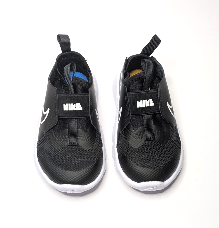 Nike Flex Runner 2 TDV Toddler Slip On Shoes Size 11C Black White DJ6039-002