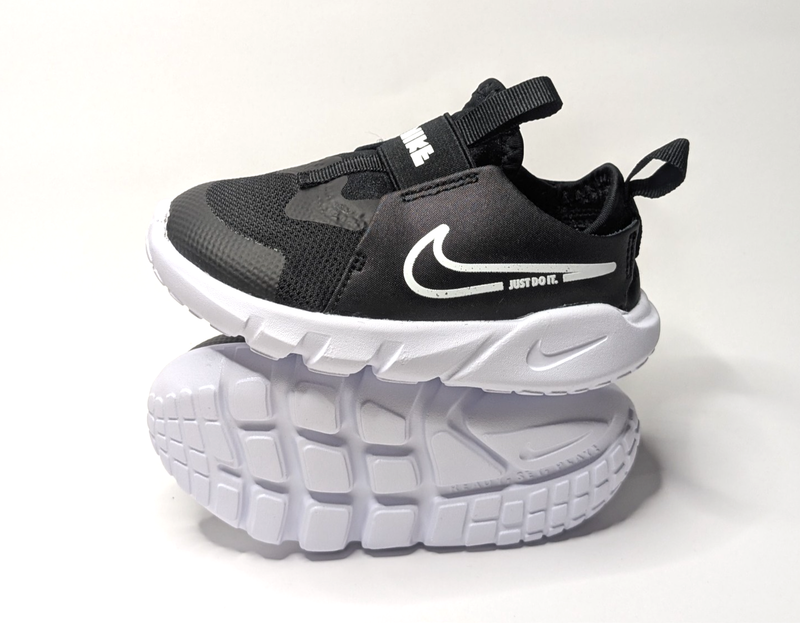 Nike Flex Runner 2 TDV Toddler Slip On Shoes Size 11C Black White DJ6039-002