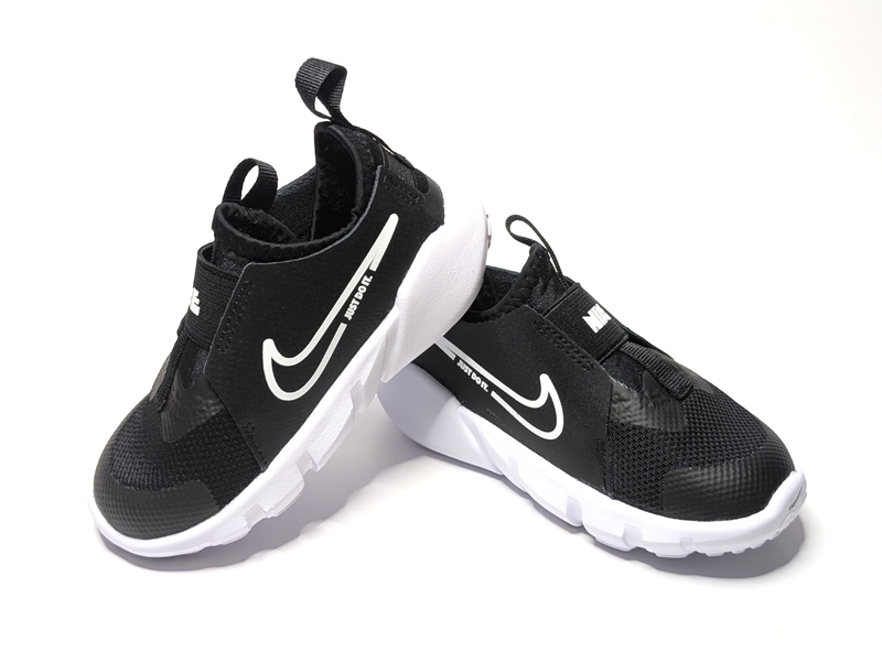 Nike Flex Runner 2 TDV Toddler Slip On Shoes Size 11C Black White DJ6039-002
