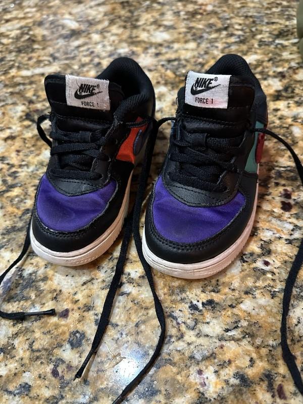 Nike Force 1 Low NBA Multi-Color Toddler Size 9C Black Red Blue Yellow Shoes