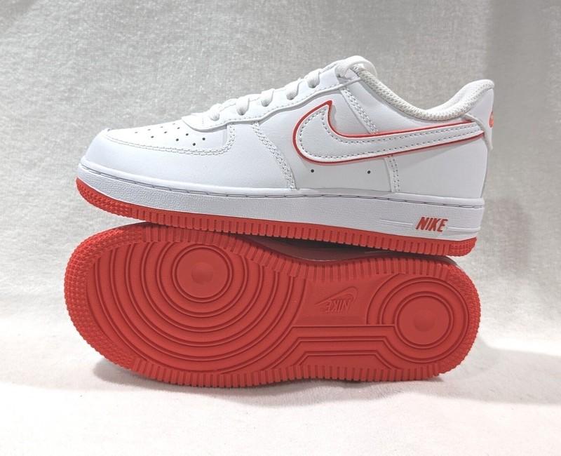 Nike Force 1 Low (PS) White/Picante Red Kid's Sneakers-Asst Sizes NWB FJ3484-101